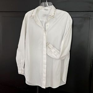 Talbots, Size M Petites, White Blouse
